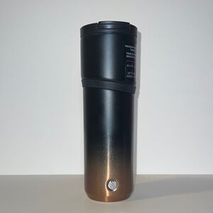 NEW Starbucks 2023 Winter Black & Glitter Copper Grit Ombre Gradient SS Bottle